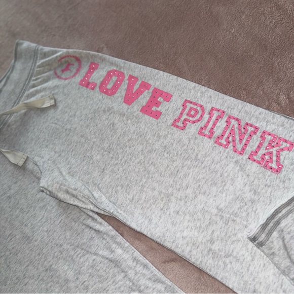 VTG Y2K pink victorias secret wide-leg sweatpants size L/Long 33 - Picture 6 of 10